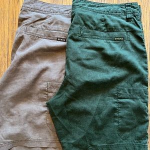 Two pairs of Prana cargo shorts